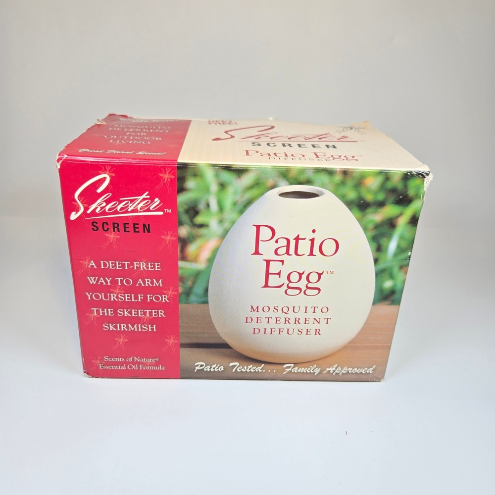 Skeeter Screen Patio Egg Mosquito Deterrent Diffuser DEET-Free Essential Oil Kit